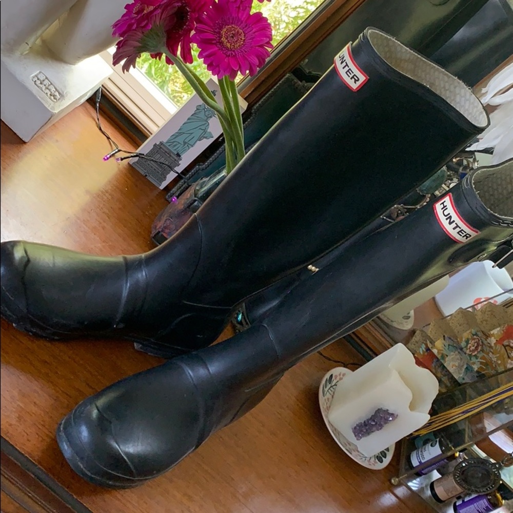 Hunter Original Tall Black Rain Boots used
